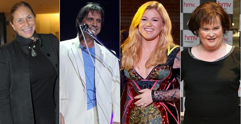 Fafá de Belém, Roberto Carlos, Kelly Clarkson e Susan Boyle - Fotomontagem