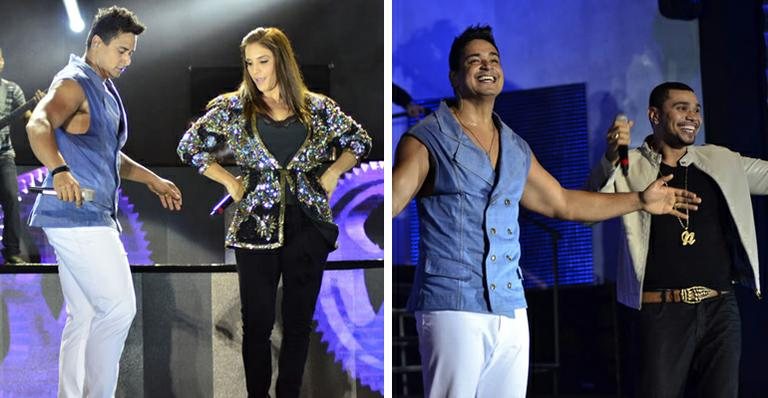 Xandy recebe Ivete e Naldo em gravação de DVD - Saulo Brandão