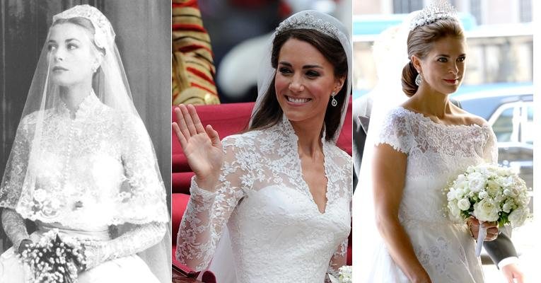 Confira os vestidos de noiva usados por personalidades da realeza e inspire-se para ter o seu casamento de princesa! - Fotomontagem/Getty Images