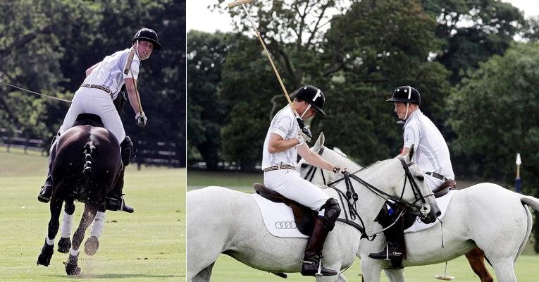 Príncipe William joga polo com o irmão Harry - Getty Images