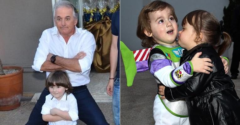 Otávio Mesquita e o filho Pietro com Rafaella Justus - Fotomontagem