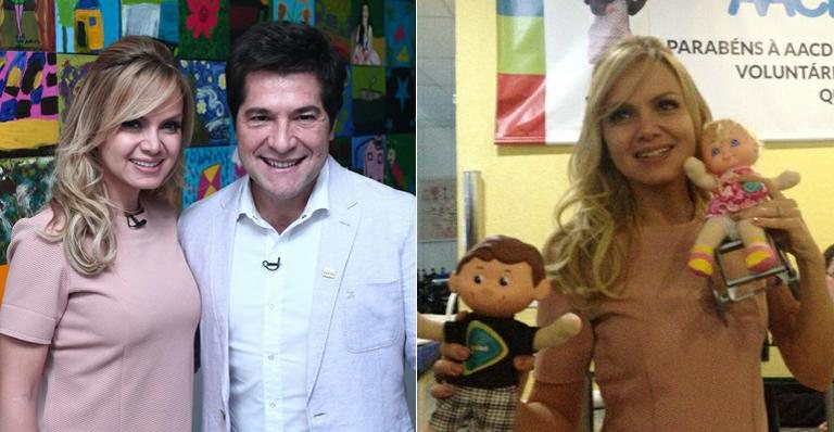 Eliana e Daniel visitam a AACD - Facebook/Reprodução e Rafael Jota/AgNews