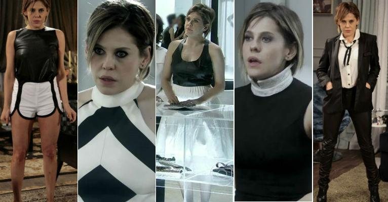 Os looks preto e branco de Edith, em 'Amor à Vida' - Reprodução/TV Globo