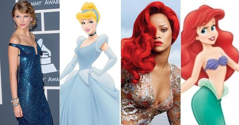 Cantoras famosas lembram princesas da Disney. Veja e compare! - Fotomontagem