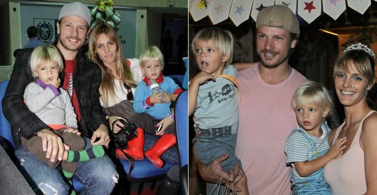 Fernanda Lima, Rodrigo Hilbert e os gêmeos, João e Francisco - Arquivo Caras