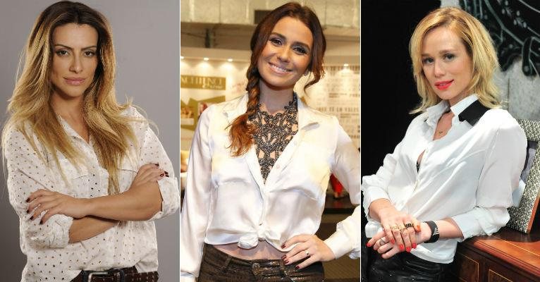 Famosas investem em camisas brancas em seus looks diários - AgNews/TV Globo