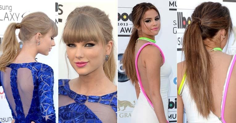 Aprenda a fazer um rabo de cavalo volumoso, como os já usados por Taylor Swift e Selena Gomez - Fotomontagem/Getty Images