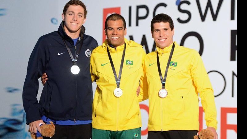 Andre Brasil, Ian Silverman e Phelipe Rodrigues. - Richard Wolowicz/Getty Images