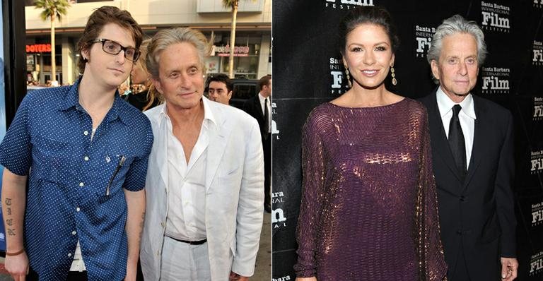 Michael douglas com o filho Cameron e Catherine Zeta-Jones - Getty Images