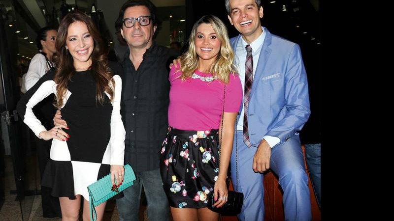 Otaviano Costa, Renata Domínguez e Edson Spinello e sua Flávia Alessandra. - Vera Donato