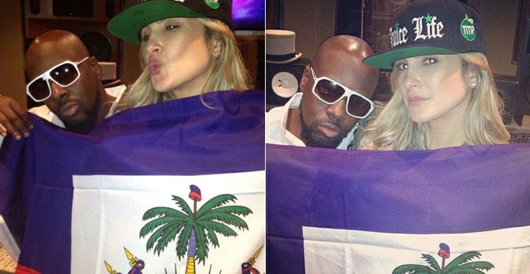 Claudia Leitte grava música com o rapper Wyclef Jean - Reprodução/Instagram