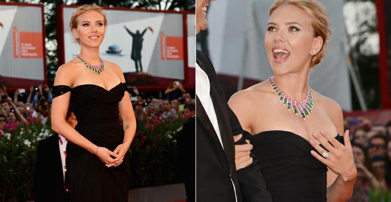 Scarlett Johansson exibe seu anel de noivado em festival de cinema - Getty Images