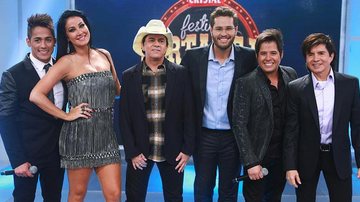 Tiago, Helen, Chitãozinho, Pedro, Hugo e Xororó - Roberto Nemanis/ SBT