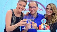 Ana Hickmann, Ticiane Pinheiro e Britto Jr comemoram o 1º ano do Programa da Tarde - Antônio Chahestian/Record