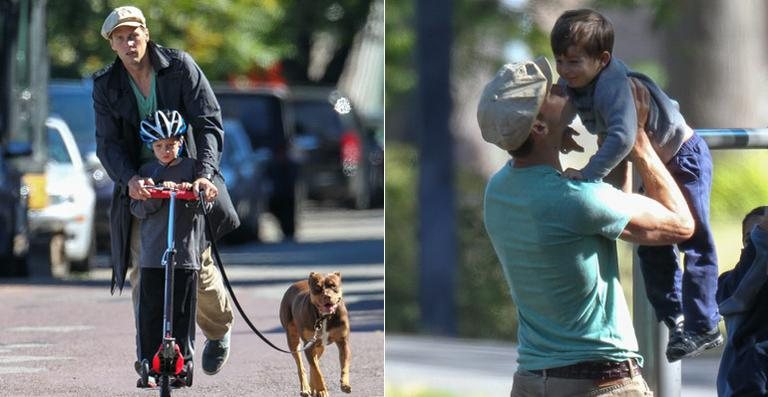 Tom Brady com os filhos, John e Benjamin - AKM-GSI BRASil / Splash News