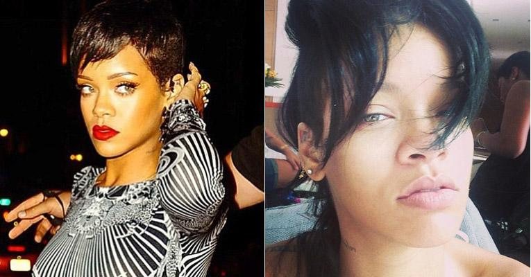 Rihanna mostra foto sem maquiagem - Fotomontagem/Instagram