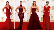 Sofía Vergara, de Vera Wang e joias Lorraine Schwartz, Heidi Klum, de Atelier Versace e joias Lorraine Schwartz,  Kaley Cuoco, de Vera Wang e Kelly Osbourne, de Jenny Packham - Michael Buckner/Getty Images E Reuters / Mario Anzuoni E