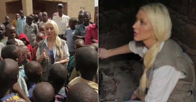 Christina Aguilera visita campo de refugiados de guerra em Ruanda: "Esta viagem me tocou" - Reprodução/Youtube