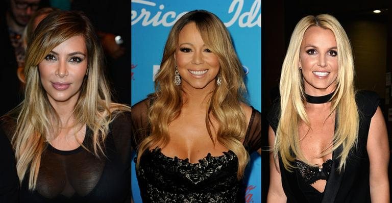 kim kardashian, britney spears, mariah carey - Getty Images