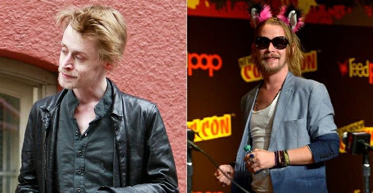 Macaulay Culkin em 2012 e  na semana passada - Reprodução