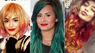 Cabelo colorido é tendência entre as famosas - Foto-montagem