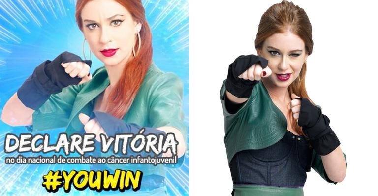 Marina Ruy Barbosa participa de campanha contra o câncer vestida como uma heroína - Foto-montagem