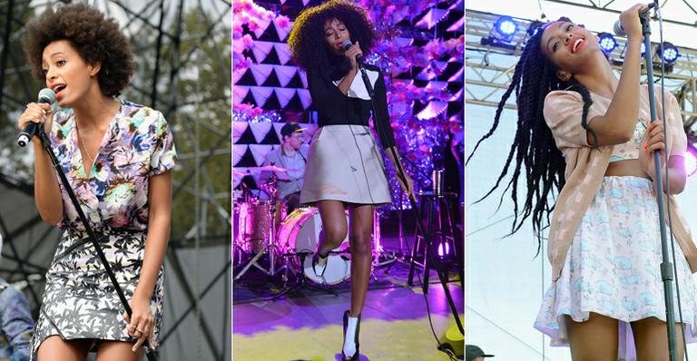 Diva no palco: looks de Solange Knowles - Foto-montagem