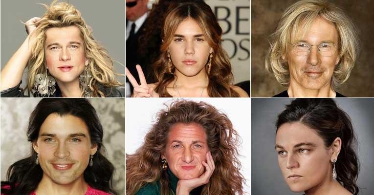 Justin Bieber, Brad Pitt e mais galãs ganham versões femininas - Fotomontagem/Worth 1000