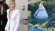 Miley Cyrus constrói tenda de R$ 50 mil no quintal - Foto-montagem