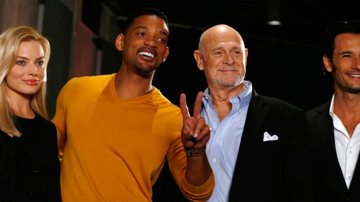 Margot Robbie, Will Smith, Gerald McRaney e Rodrigo Santoro na entrevista coletiva sobre a nova comédia Focus, com filmagens no país. - Reuters/Marcos Brindicci