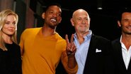 Margot Robbie, Will Smith, Gerald McRaney e Rodrigo Santoro na entrevista coletiva sobre a nova comédia Focus, com filmagens no país. - Reuters/Marcos Brindicci