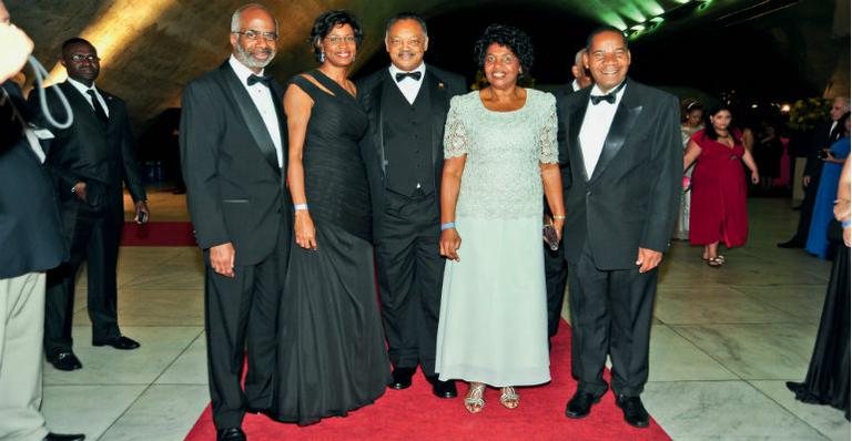 Larry e Sharon Robinson, Jesse Jackson, Benedita da Silva e José Vicente - João Passos/Brasil Foto Press