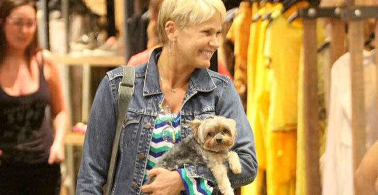 Xuxa faz compras com o cachorrinho Dudu - Marcos Ferreira / Foto Rio News