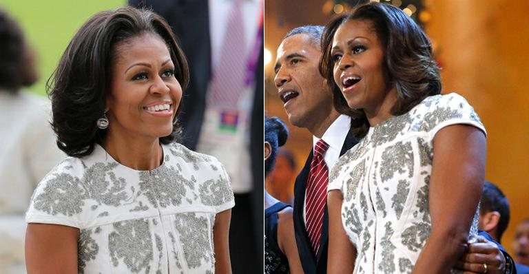 Em show de Natal, Michelle Obama usa o mesmo vestido das Olimpíadas de Londres - Foto-montagem/ Getty Images/ Reuters