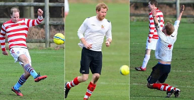 Príncipes William e Harry em jogo beneficente - AKM-GSI / AKM-GSI