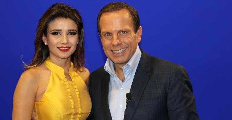 Paula Fernandes e João Doria Jr. no 'Show Business' - Divulgação/Band