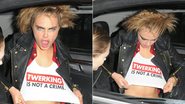 Cara Delevingne usa camiseta a favor do twerking - Splash News/AKM-GSI/Foto-montagem