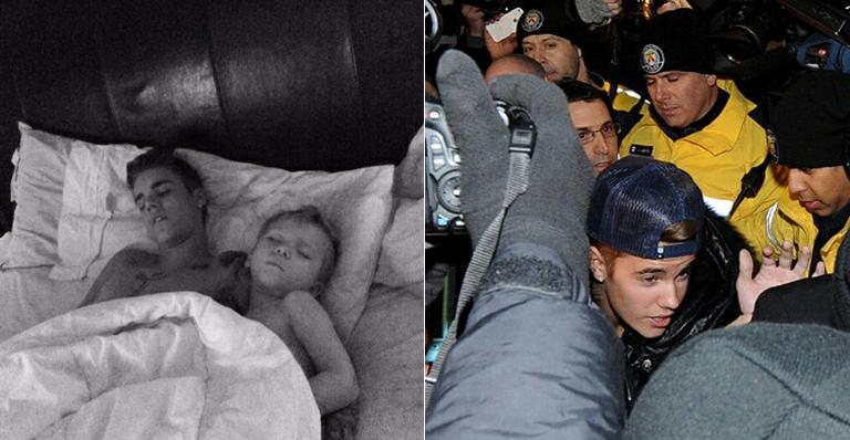 Justin Bieber dorme ao lado do irmão mais novo, Jaxon - Twitter/Reprodução