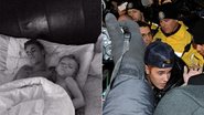 Justin Bieber dorme ao lado do irmão mais novo, Jaxon - Twitter/Reprodução