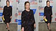 Grávida, Drew Barrymore mostra ousadia ao usar estampas criativas e clutch amarela - Getty Images