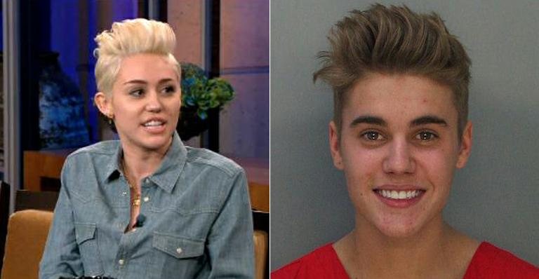 Miley Cyrus dá conselho a Justin Bieber: "Construa uma boate em casa" - Reprodução/NBC e Divulgação