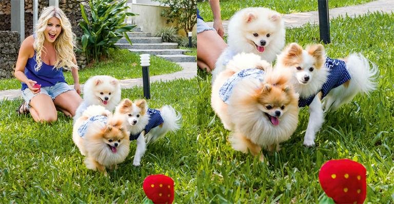 Karina Bacchi posa com seus cachorros para marca de rações em São Paulo - Fábio Cerati