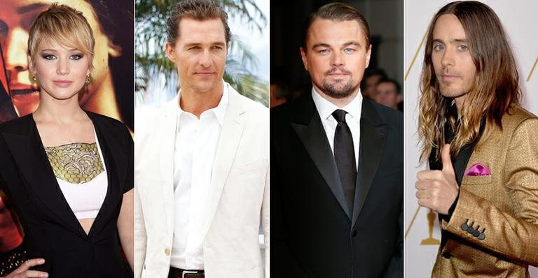 Jennifer Lawrence, Matthew McConaughey, Leonardo DiCaprio e  Jared Leto - Getty Images