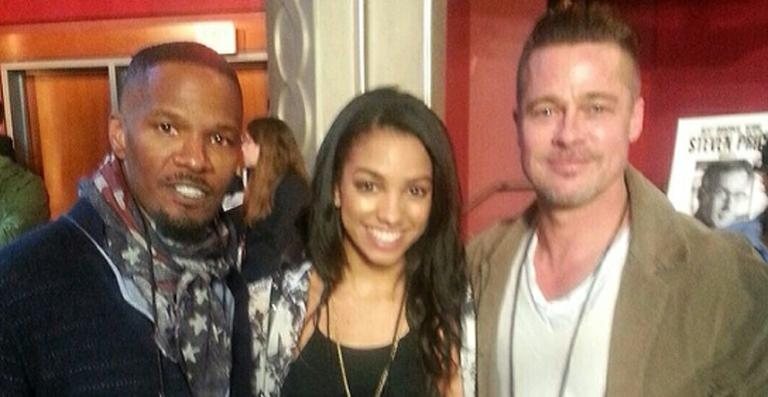 Jamie Foxx, Corinne Foxx e Brad Pitt - Reprodução / Instagram