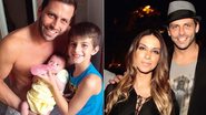 O ator com Lucas e a filha caçula, que fará dois meses dia 11 de março. Ao lado, em seu bar, a última foto em público com Juliana, mãe do bebê, com quem namorou um ano - Paduardo/AgNews