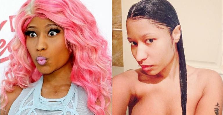 Nicki Minaj com e sem produção - Reprodução / Instagram