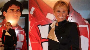 Xuxa Meneghel com imagem de Ayrton Senna - Orlando Oliveira/AgNews