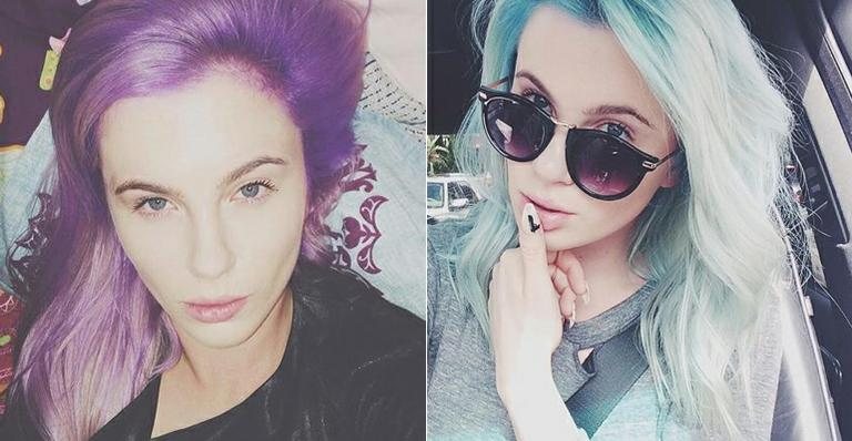 Novo visual: Ireland Baldwin pinta os cabelos de azul - Foto-montagem