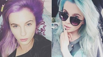 Novo visual: Ireland Baldwin pinta os cabelos de azul - Foto-montagem