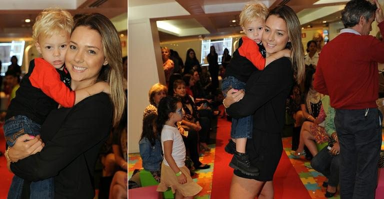 Davi Lucca, filho de Neymar, com a mamãe - Francisco Cepeda / AgNews